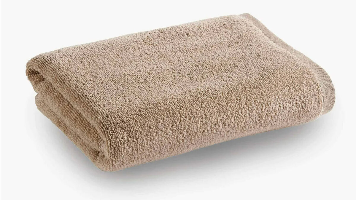 soft cotton bathroom towel in beige