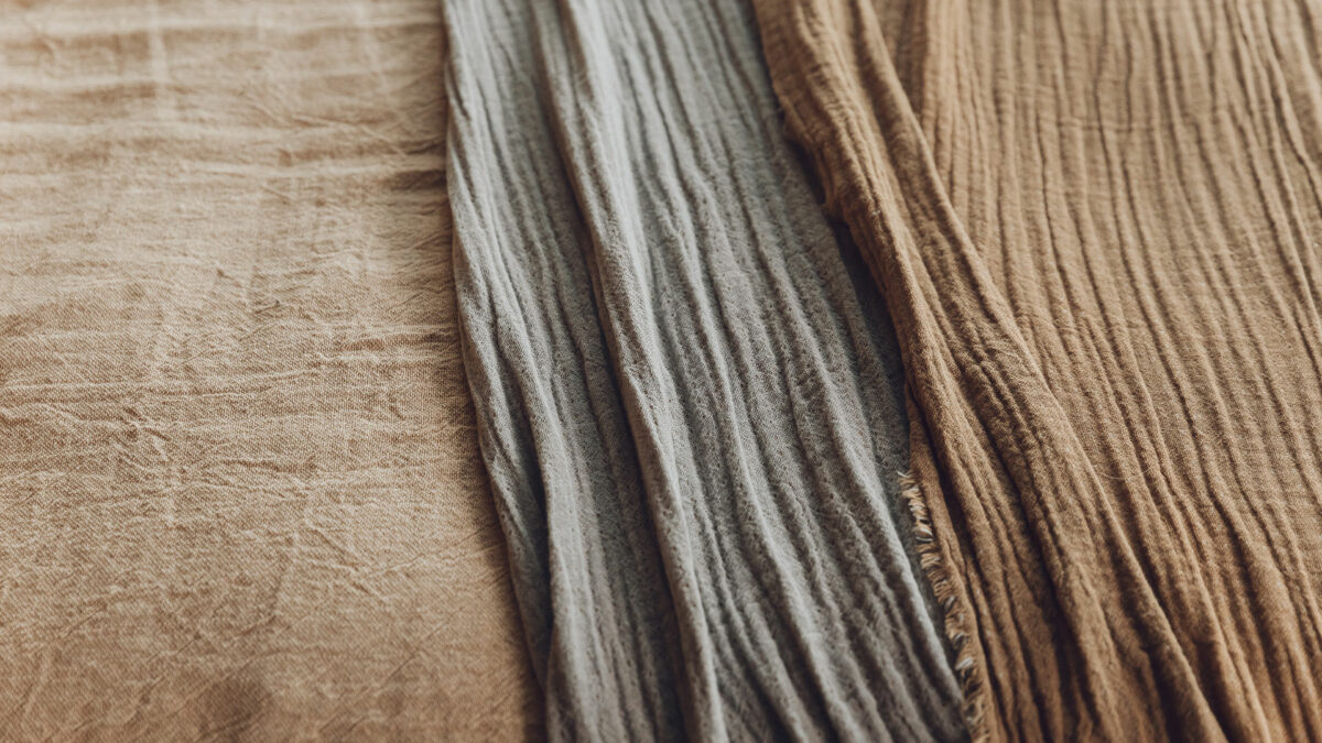 beige linen blend bedspread and reversible throw