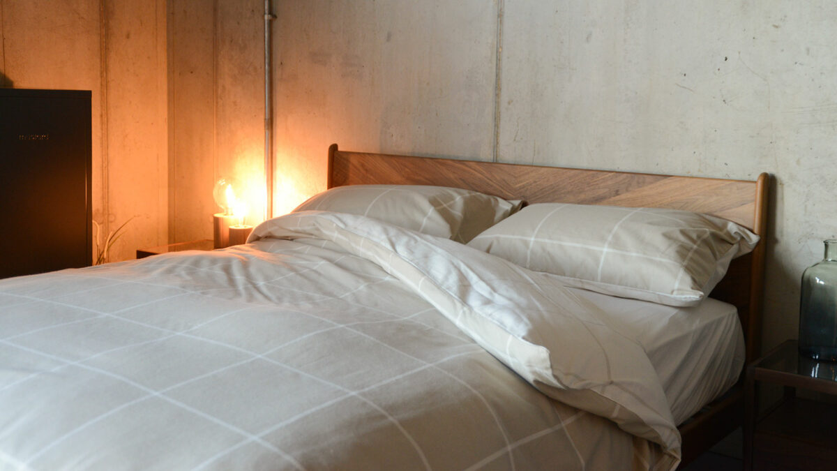 beige reversible brushed cotton duvet set
