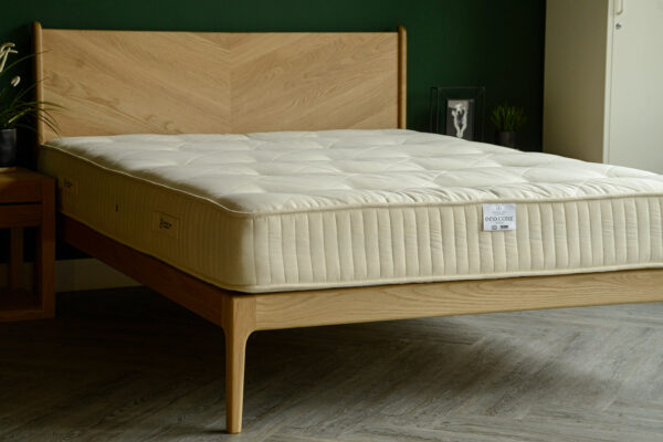 100% natural and biodegradable mattress made from latex and coconut fibres with an outer layer of wool