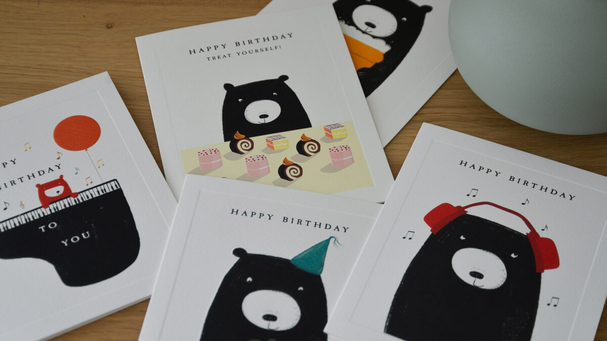Set of Five Bear Cards - Image 6