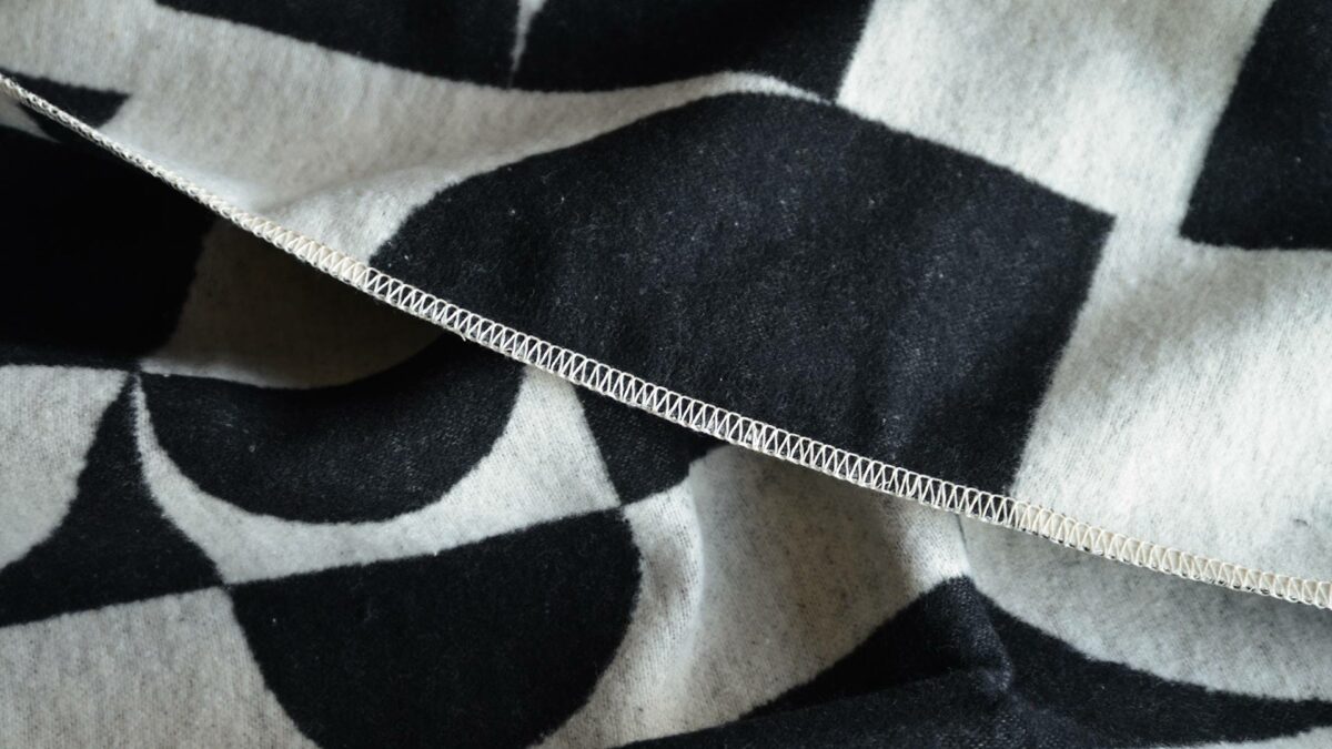 black and ivory modern blanket detail