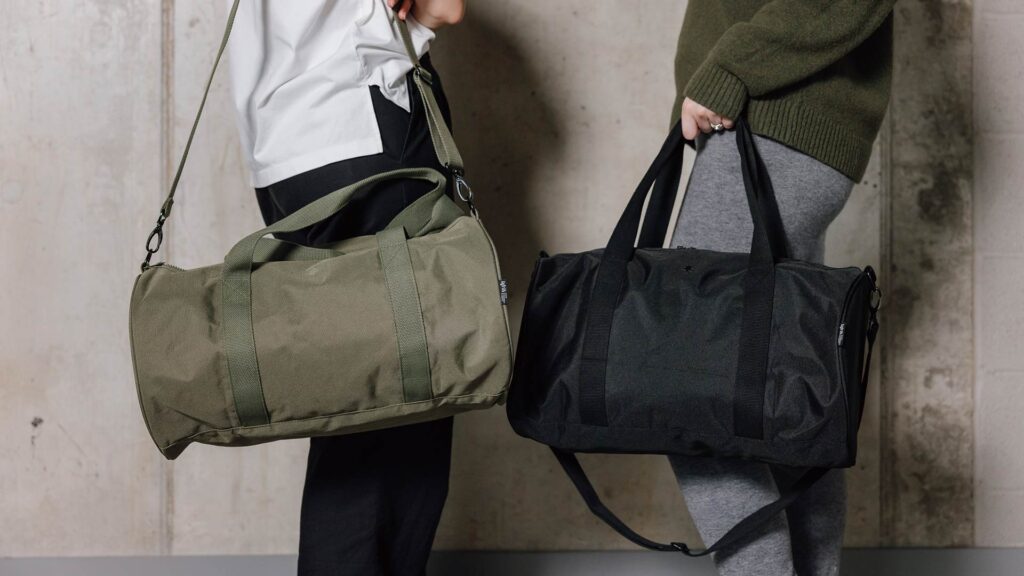 black and olive duffle bags