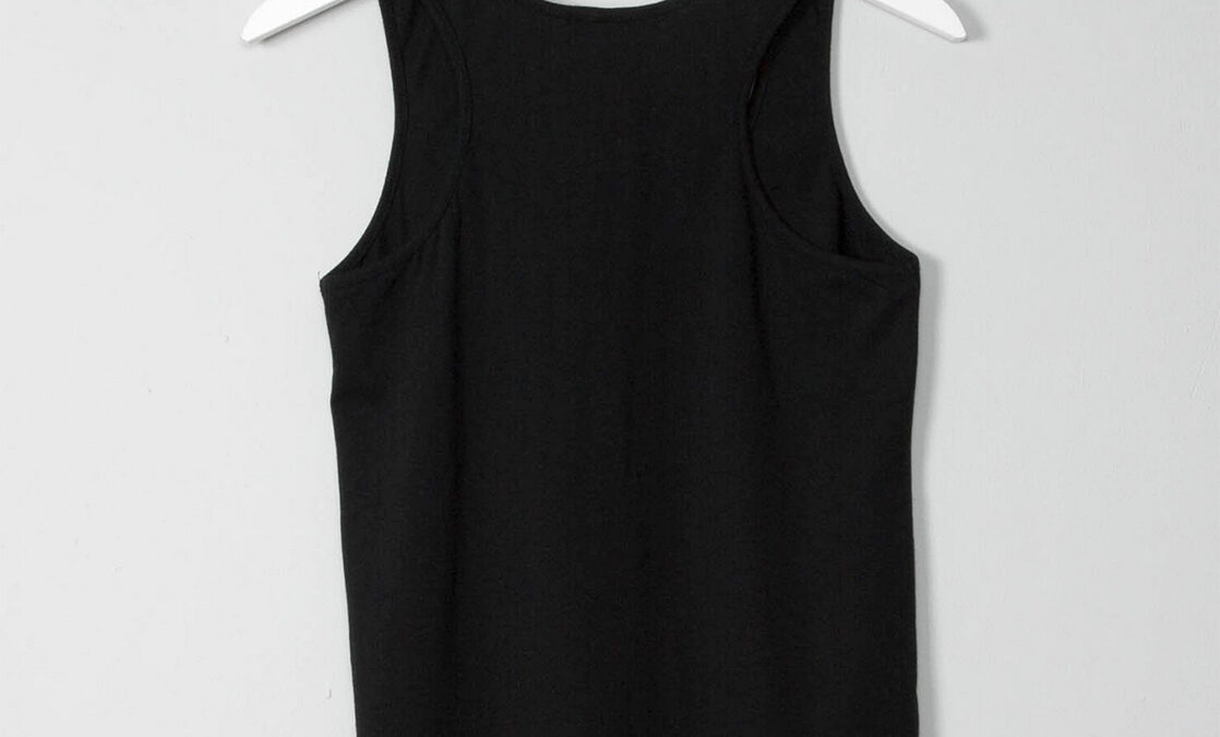 black cotton vest top back 1400