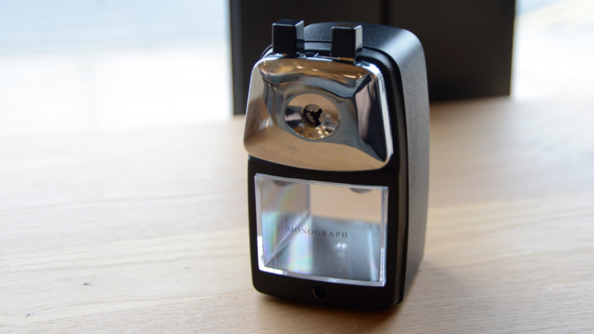 black desk top pencil sharpener