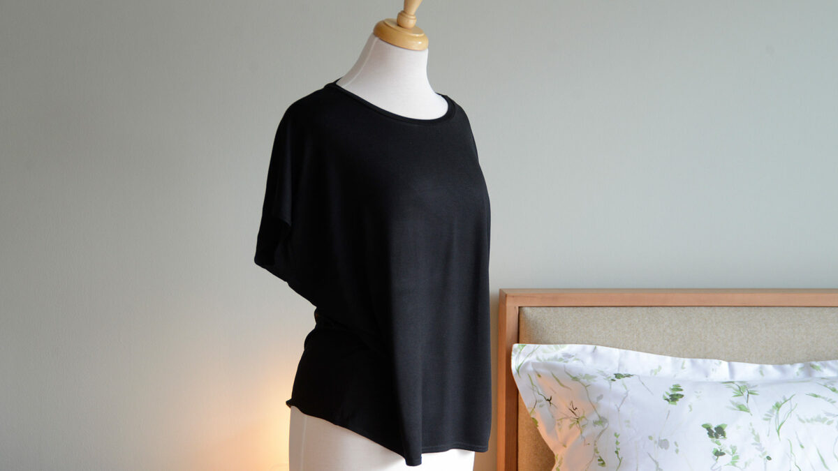 drapey cotton women's top in black