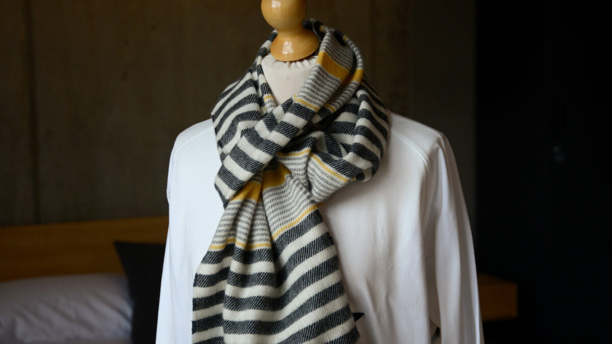 striped merino wool scarf