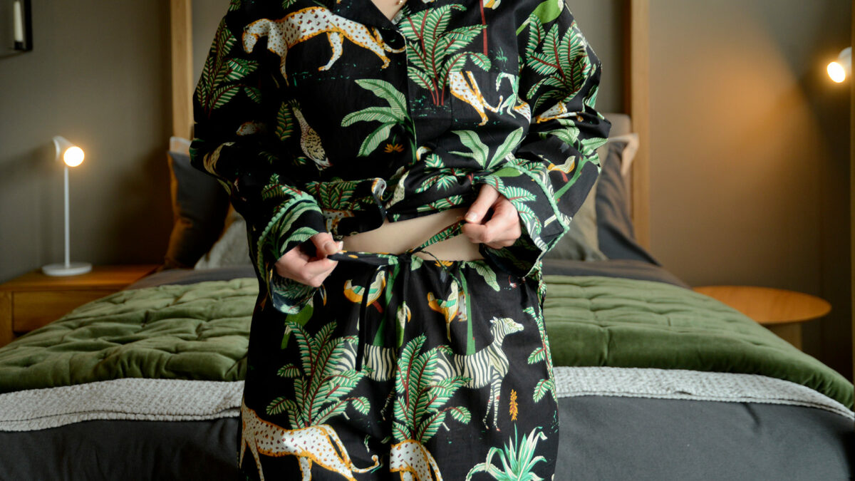 tie detail on pyjama bottoms