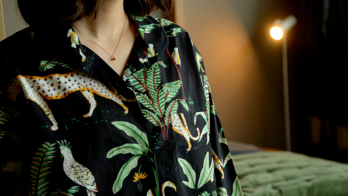 pocket detail on safari pyjamas