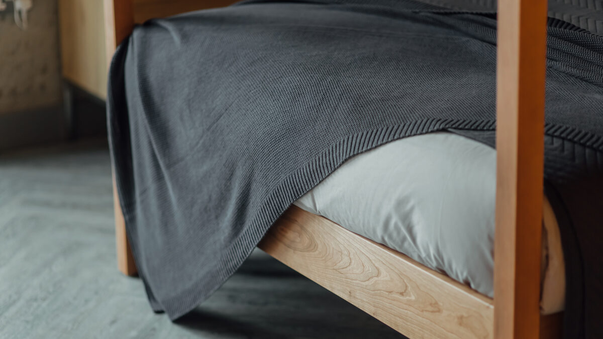 black knitted blanket