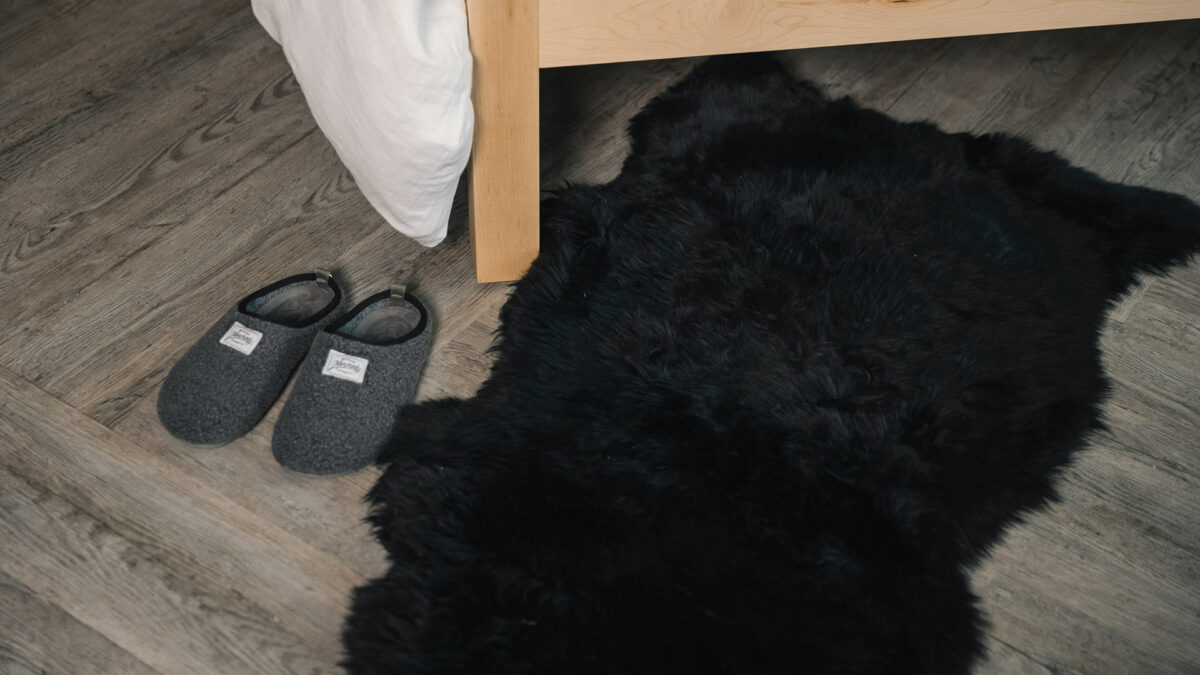 black long hair sheepskin