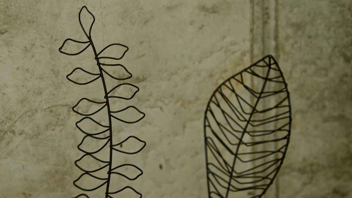 black metal floral detail