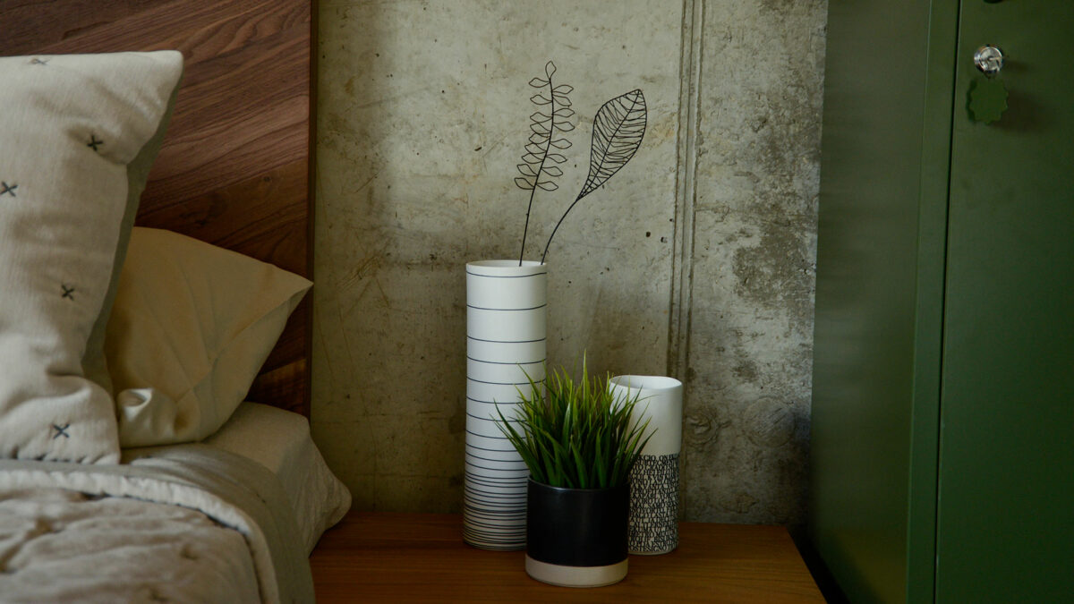 black metal florals in vase