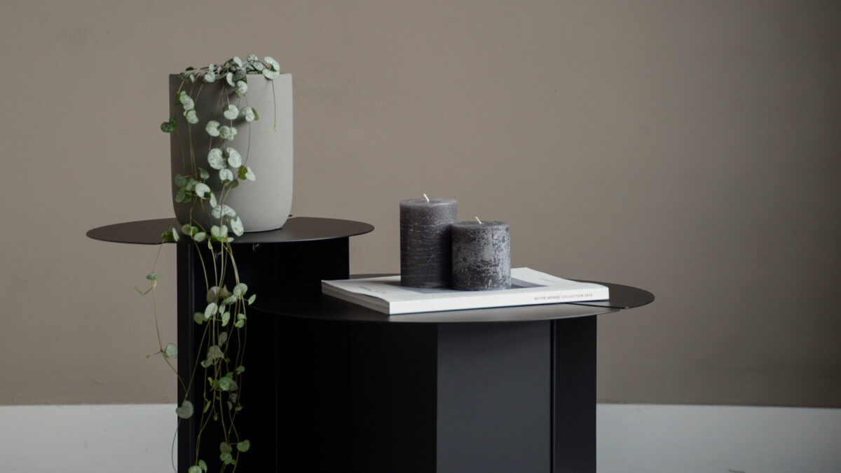 black metal side tables