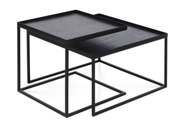 nesting coffee table set in black