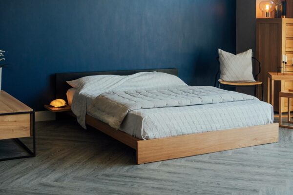 Black Stained Oak Kulu Modern Platform Bed