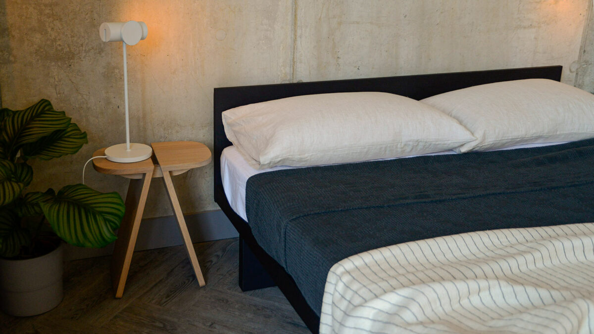 black oil ash kyoto headboard detail