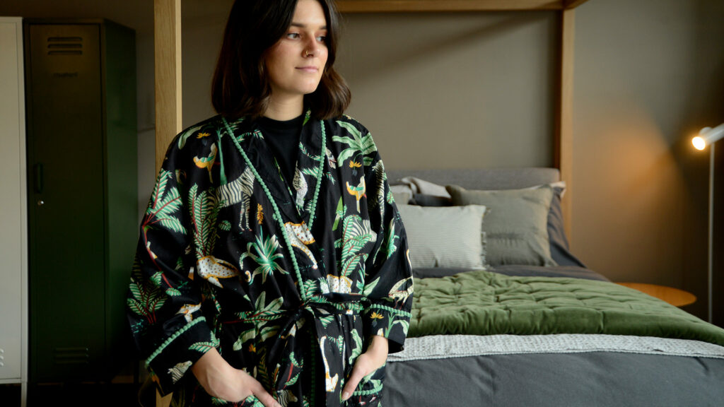 jungle print robe