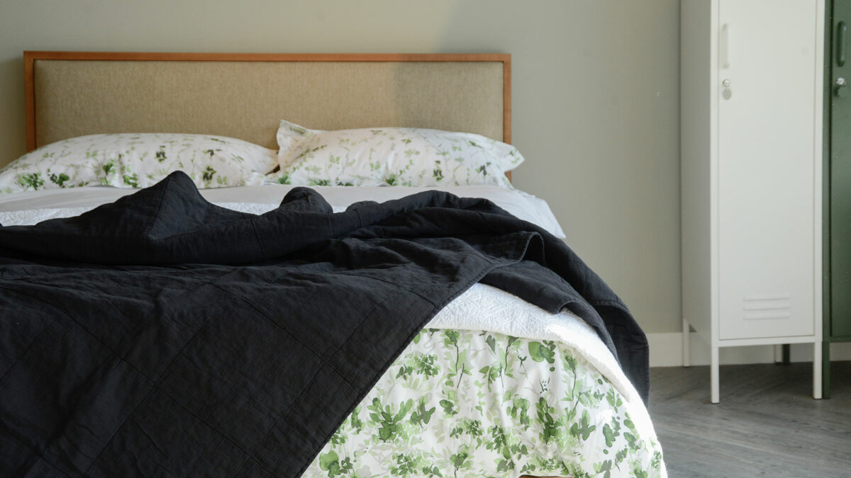 black cotton quilt