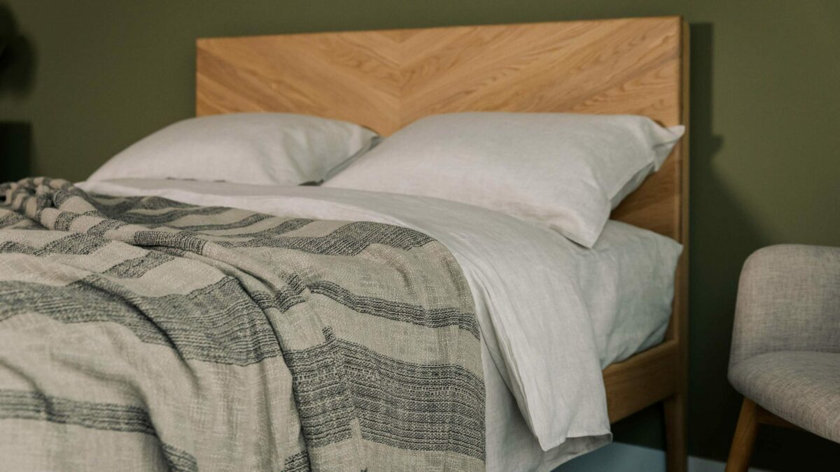 black striped textured bedspread scaled