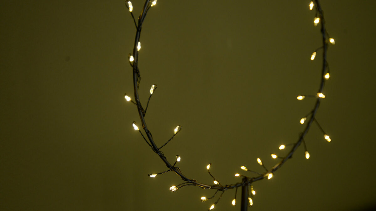 black wire light ring detail