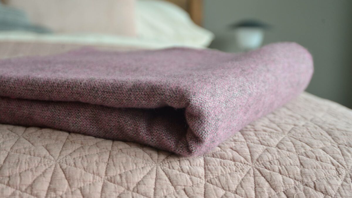 blackberry marl pure wool throw