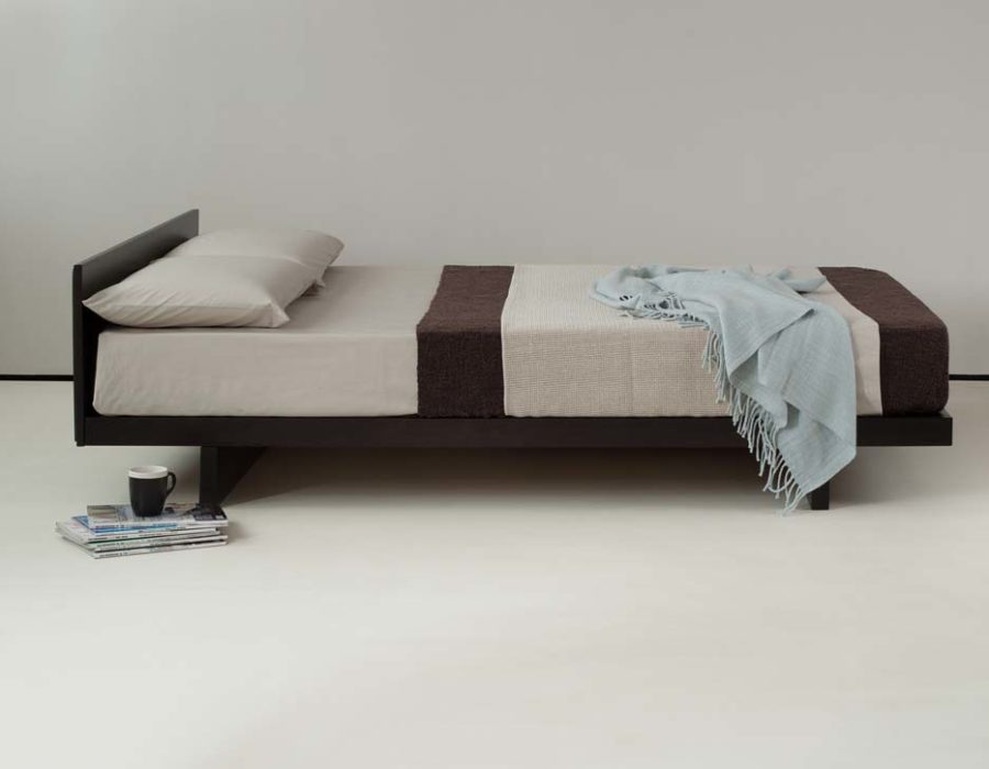 The ultra low kumo platform style bed shown with optional headboard