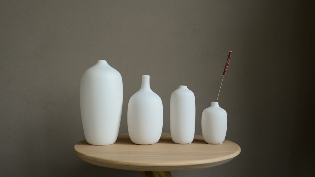 matt ceramic vases in a range of sizes and shapes