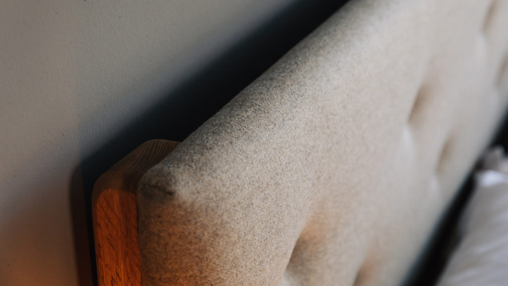 detail view of the upholstered Bloomsbury bed headboard panel