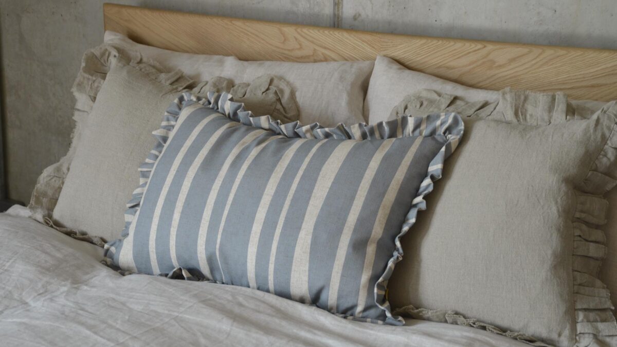 Bold Stripe Ruffle Cushions - 3 Colours - Image 4