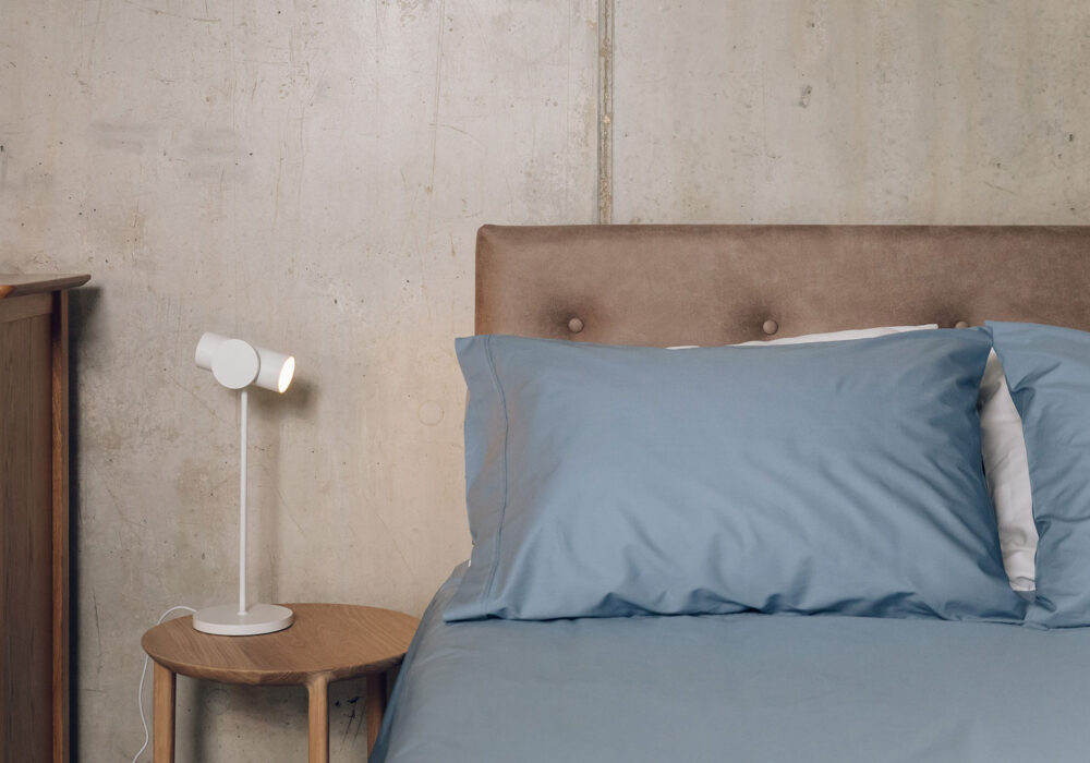 Ochre or Blue Egyptian Cotton Bedding Natural Bed Company