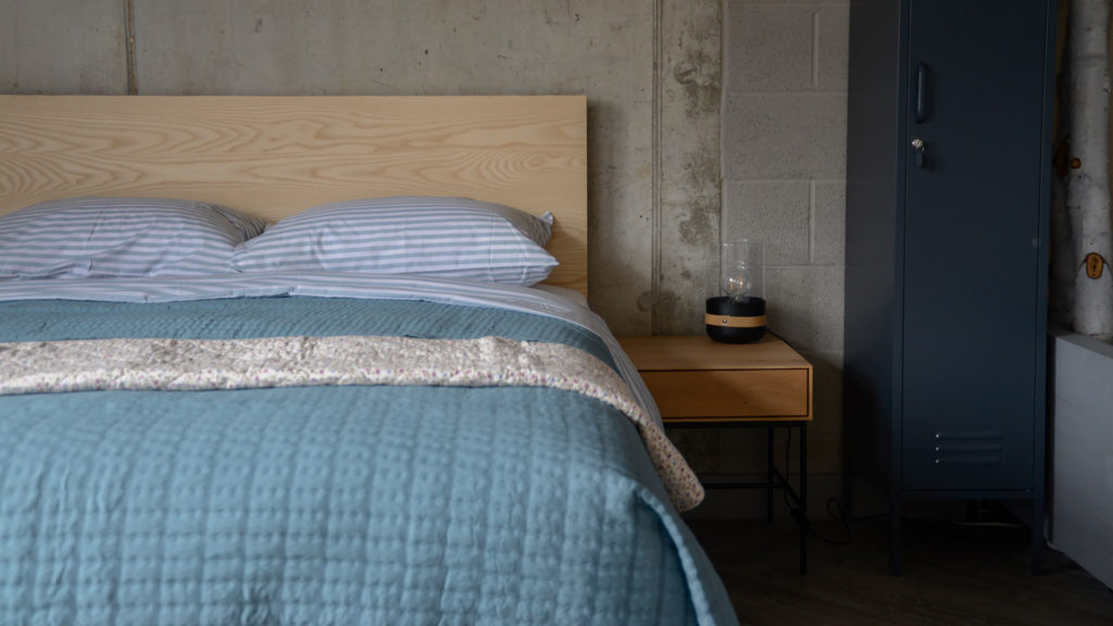 modern dimpled texture bedspread in teal blue