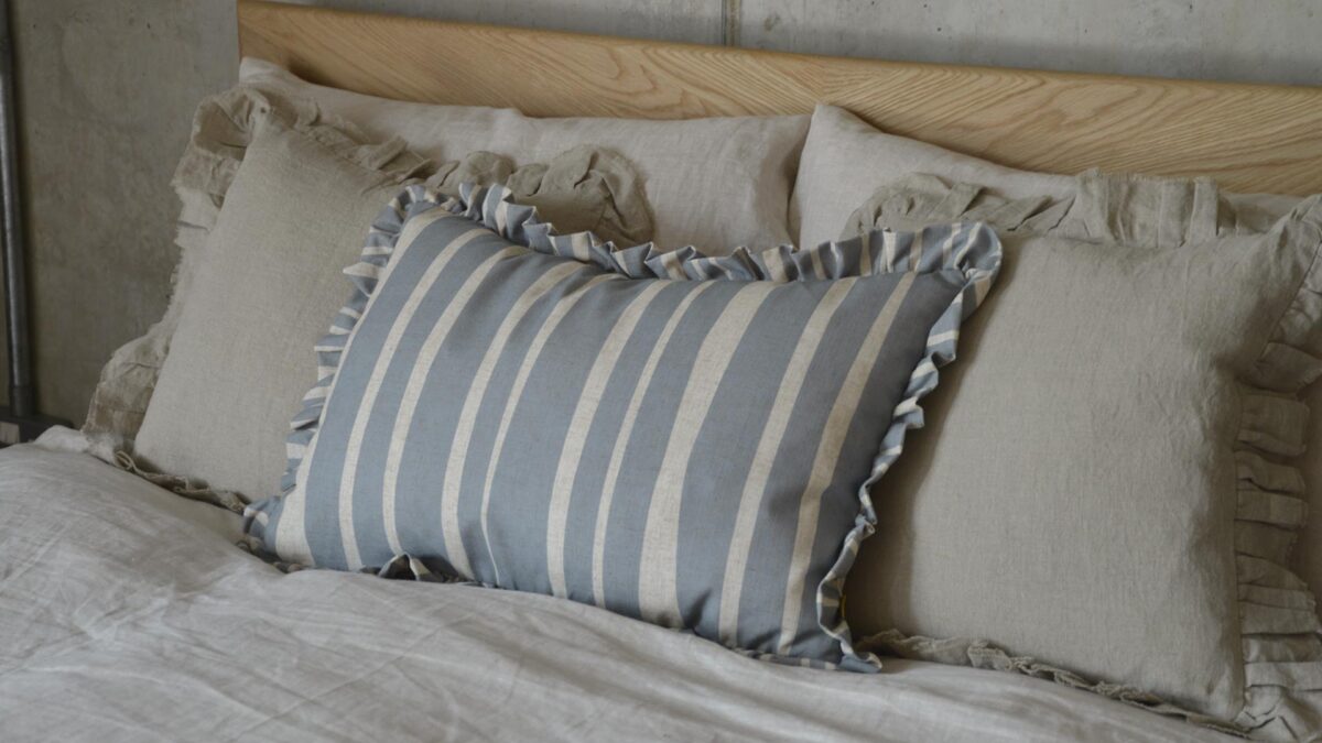Bold Stripe Ruffle Cushions - 3 Colours - Image 8