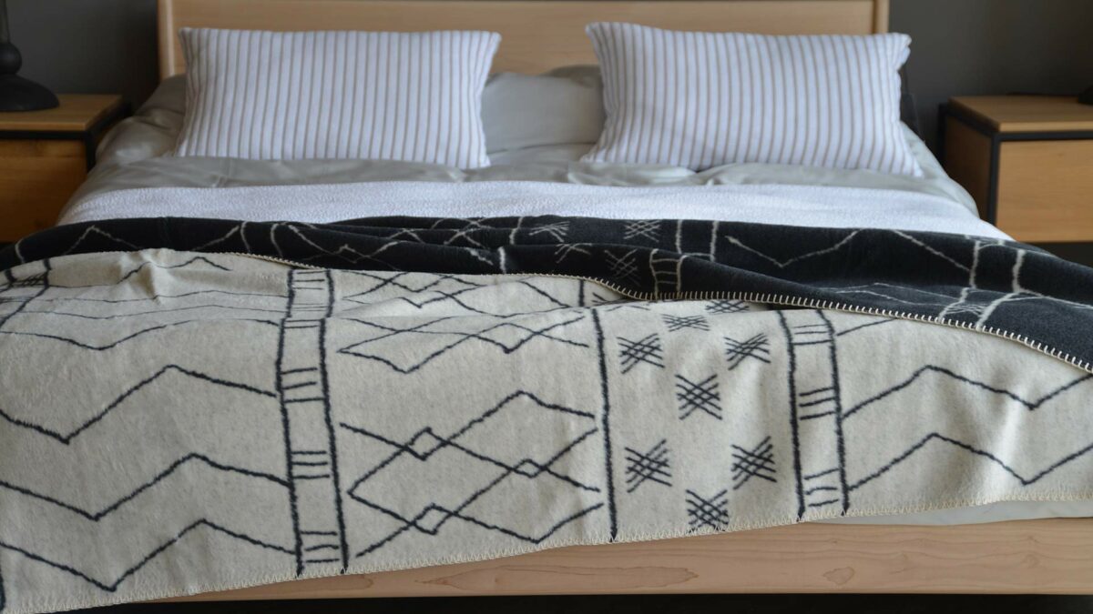boho printed cosy throw with cross hath pattern