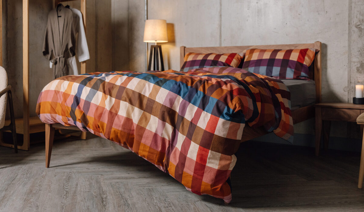 bold autumnal check duvet set