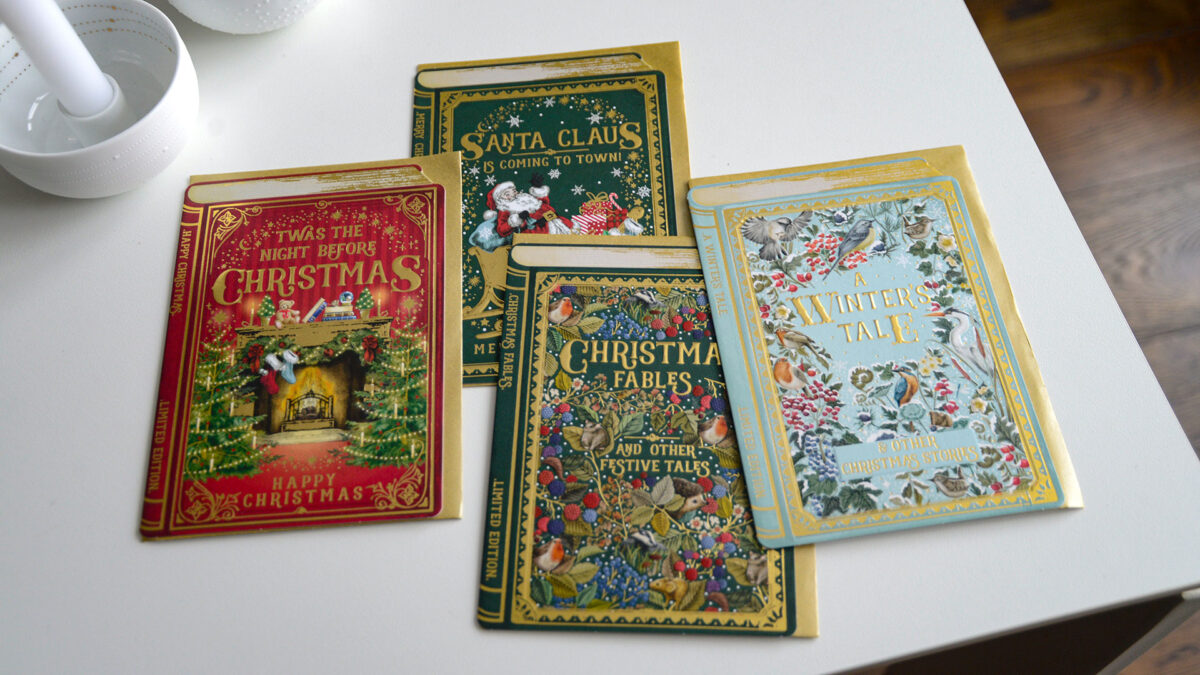 book inspired christmas cards