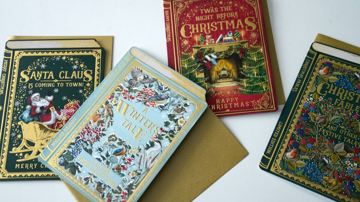 book theme christmas cards