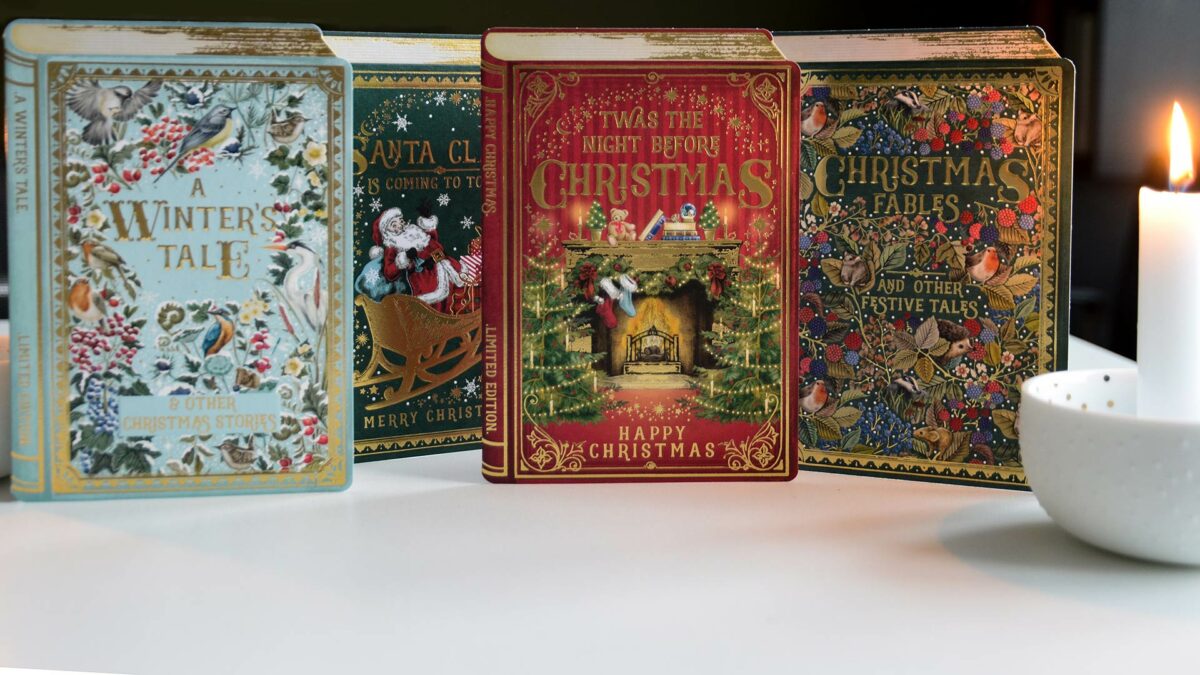 book themed christmas cards