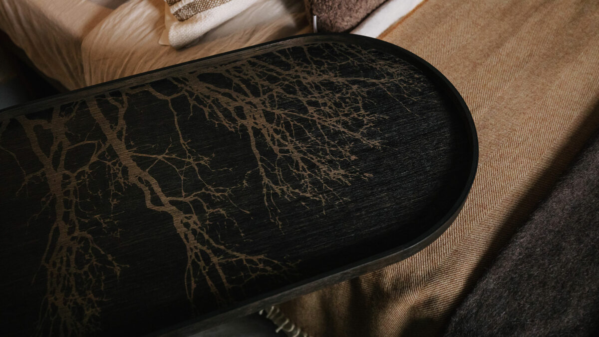 branch print tray table top