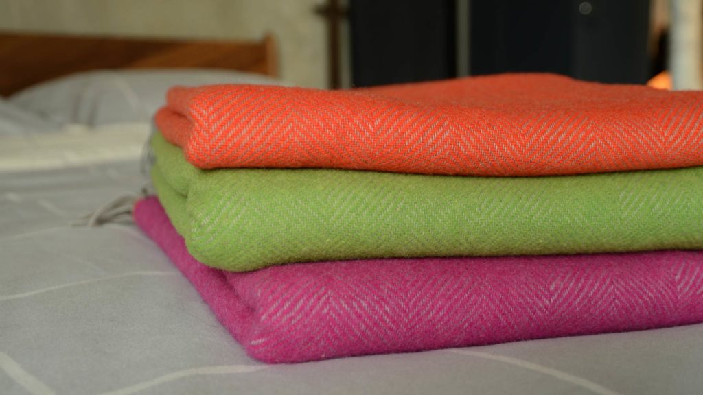 bright herringbone throws