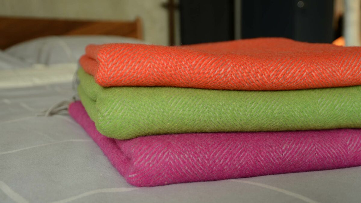 bright herringbone throws