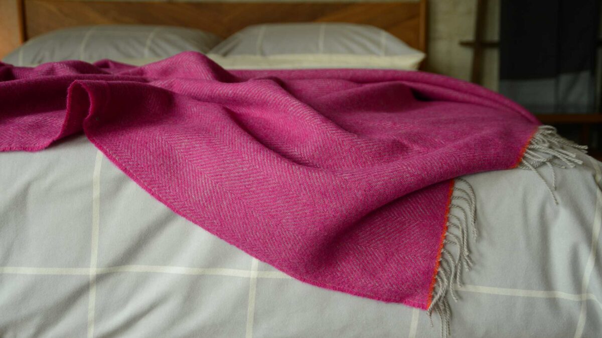 bright herringbone throws