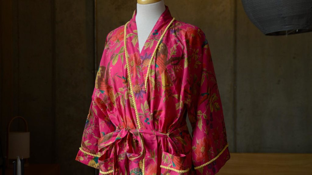 hot pink cotton robe