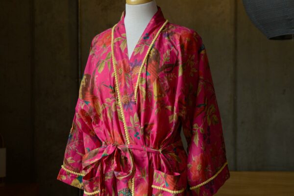 hot pink cotton robe