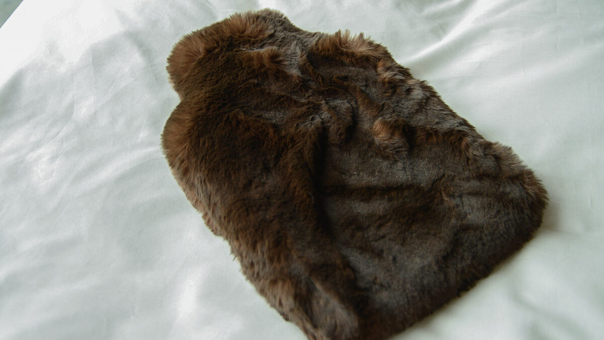 softest luxury faux fur hot water bottle - Brown bear