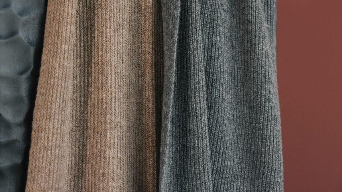 brown or grey alpaca scarves detail