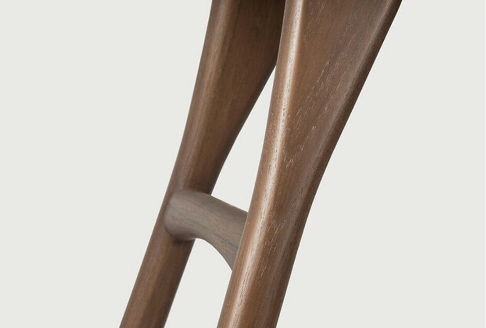 brown teak osso stool detail portrait