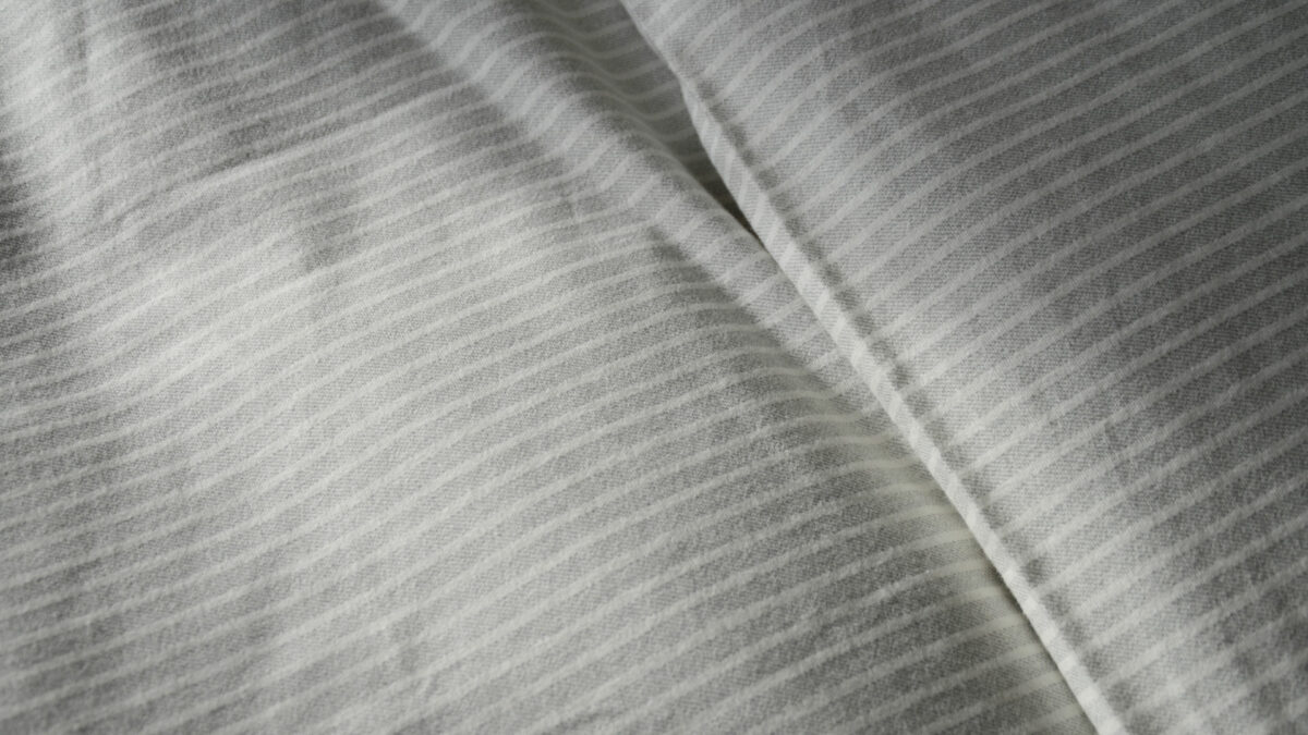 brushed cotton bedding detail grey stripe