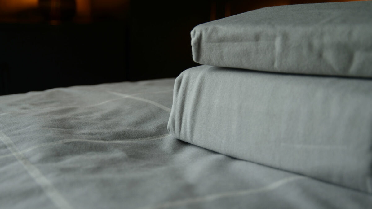 pale grey brushed cotton bedding