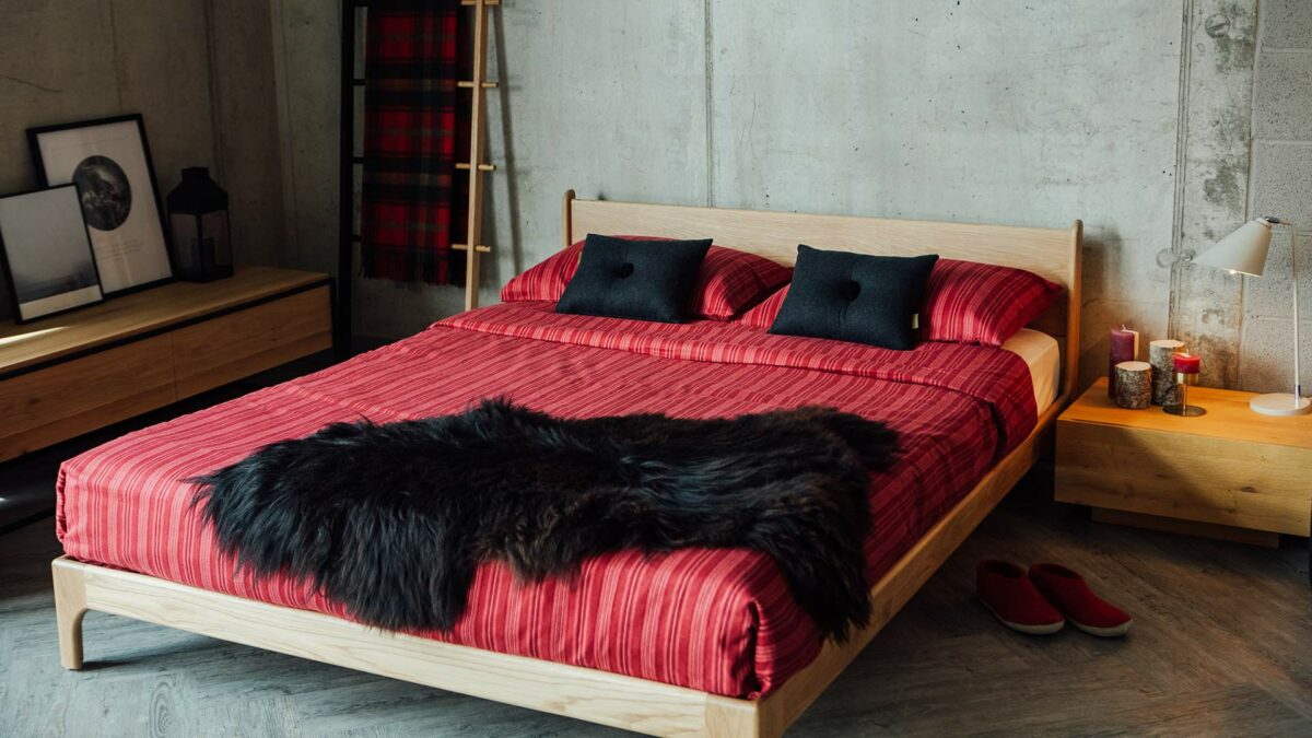 brushed cotton red stripe duvet set2 on Pimlico